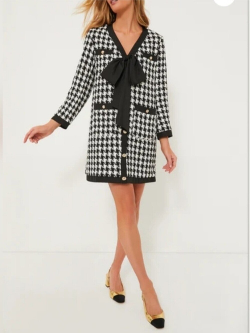 Pomander Place Women's Coco Tweed Bow Dress SZ XXL